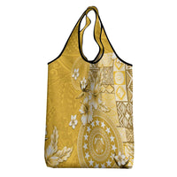 Cook Islands Grocery Bag Yellow Hibiscus And Stars