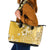 Cook Islands Leather Tote Bag Yellow Hibiscus And Stars