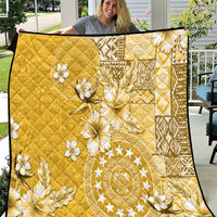 Cook Islands Quilt Yellow Hibiscus And Stars
