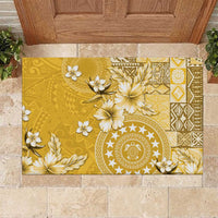 Cook Islands Rubber Doormat Yellow Hibiscus And Stars