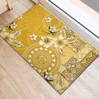 Cook Islands Rubber Doormat Yellow Hibiscus And Stars