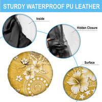 Cook Islands Spare Tire Cover Yellow Hibiscus And Stars