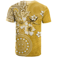 Cook Islands T Shirt Yellow Hibiscus And Stars