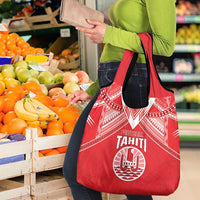 Tahiti Football Grocery Bag Coat Of Arms Polynesian Tribal Pattern
