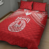 Tahiti Football Quilt Bed Set Coat Of Arms Polynesian Tribal Pattern