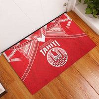 Tahiti Football Rubber Doormat Coat Of Arms Polynesian Tribal Pattern