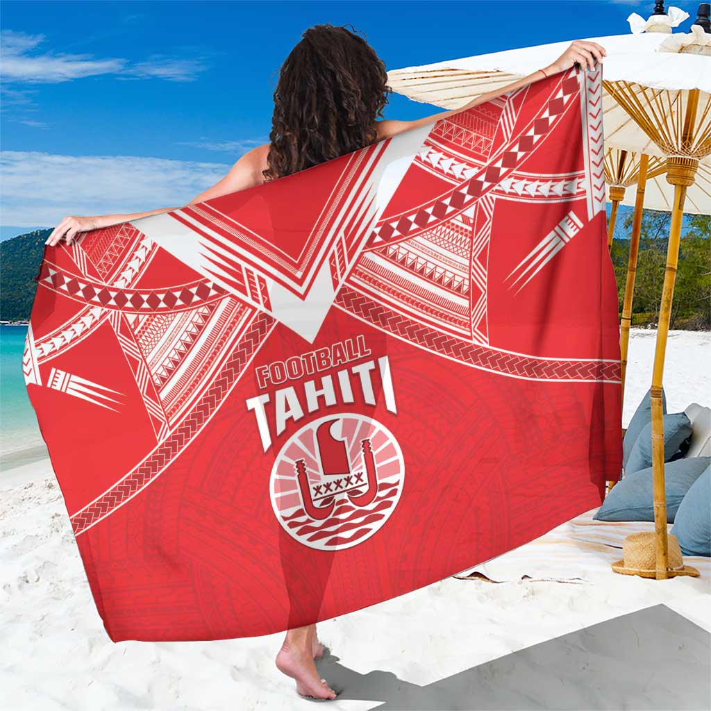 Tahiti Football Sarong Coat Of Arms Polynesian Tribal Pattern LT05 One Size 44 x 66 inches Red - Polynesian Pride