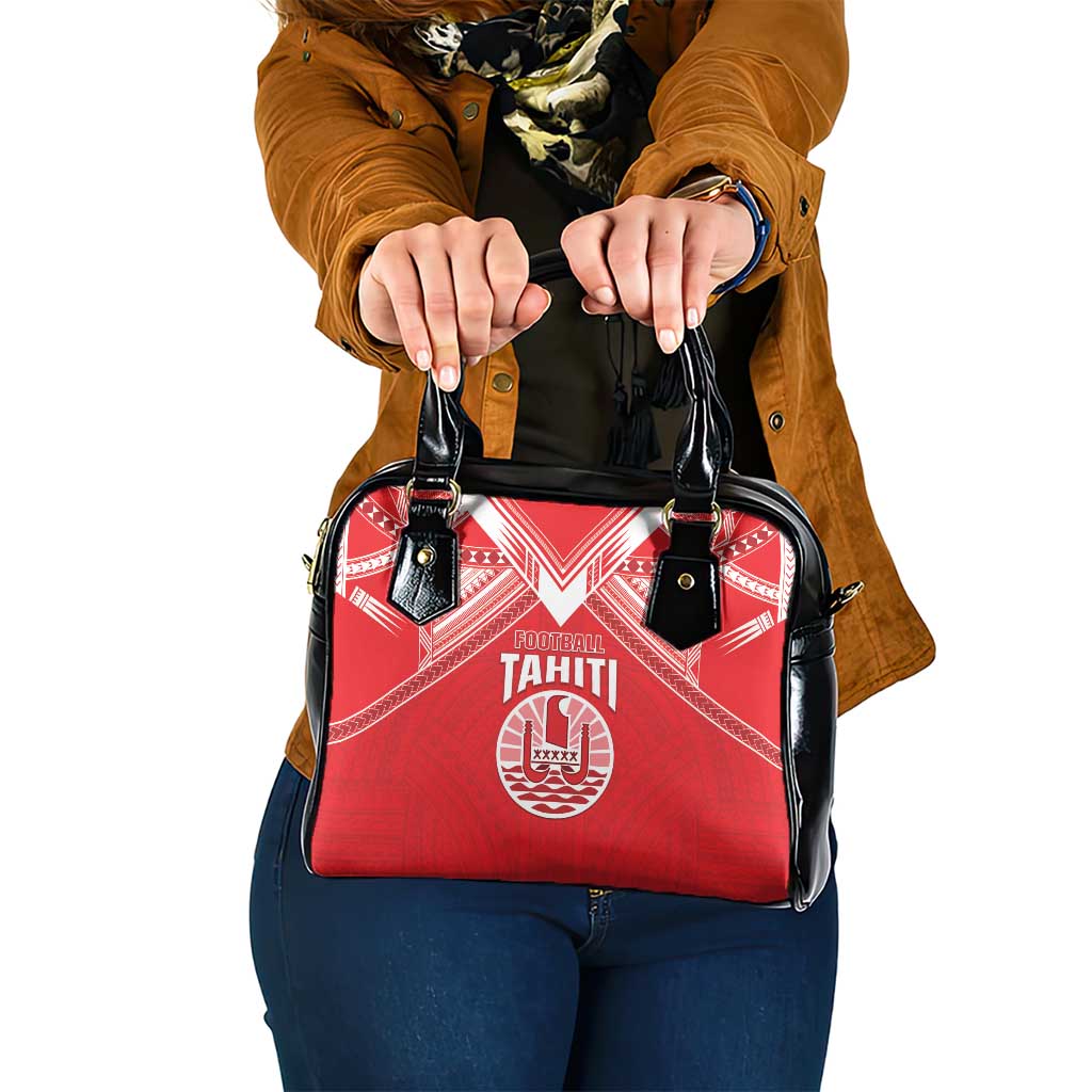 Tahiti Football Shoulder Handbag Coat Of Arms Polynesian Tribal Pattern LT05 One Size Red - Polynesian Pride