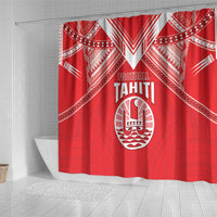 Tahiti Football Shower Curtain Coat Of Arms Polynesian Tribal Pattern