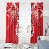 Tahiti Football Window Curtain Coat Of Arms Polynesian Tribal Pattern