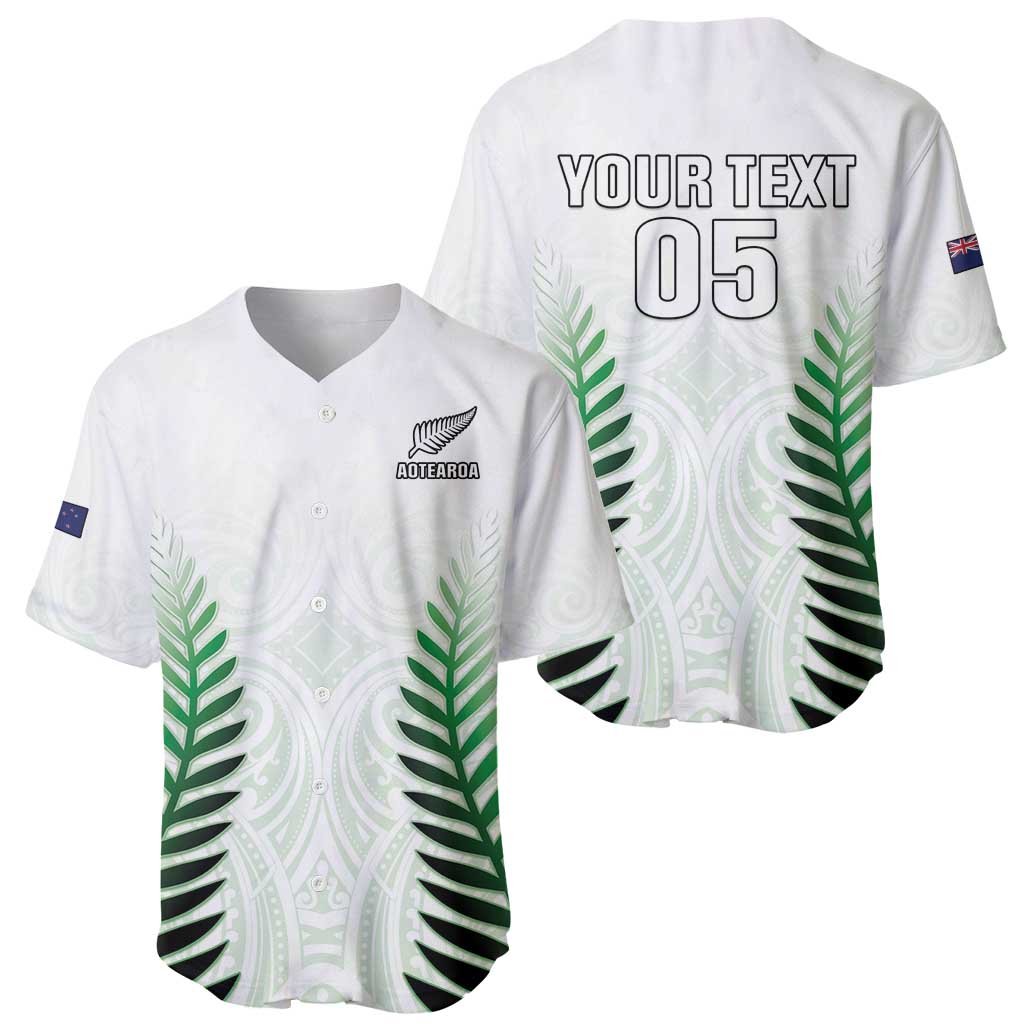 Custom New Zealand Fern Football Baseball Jersey Simple Style LT05 - Polynesian Pride