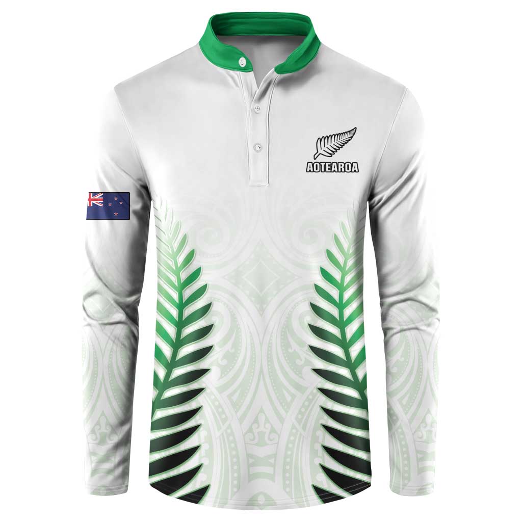 Custom New Zealand Fern Football Button Sweatshirt Simple Style