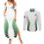 Custom New Zealand Fern Football Couples Matching Summer Maxi Dress and Long Sleeve Button Shirt Simple Style