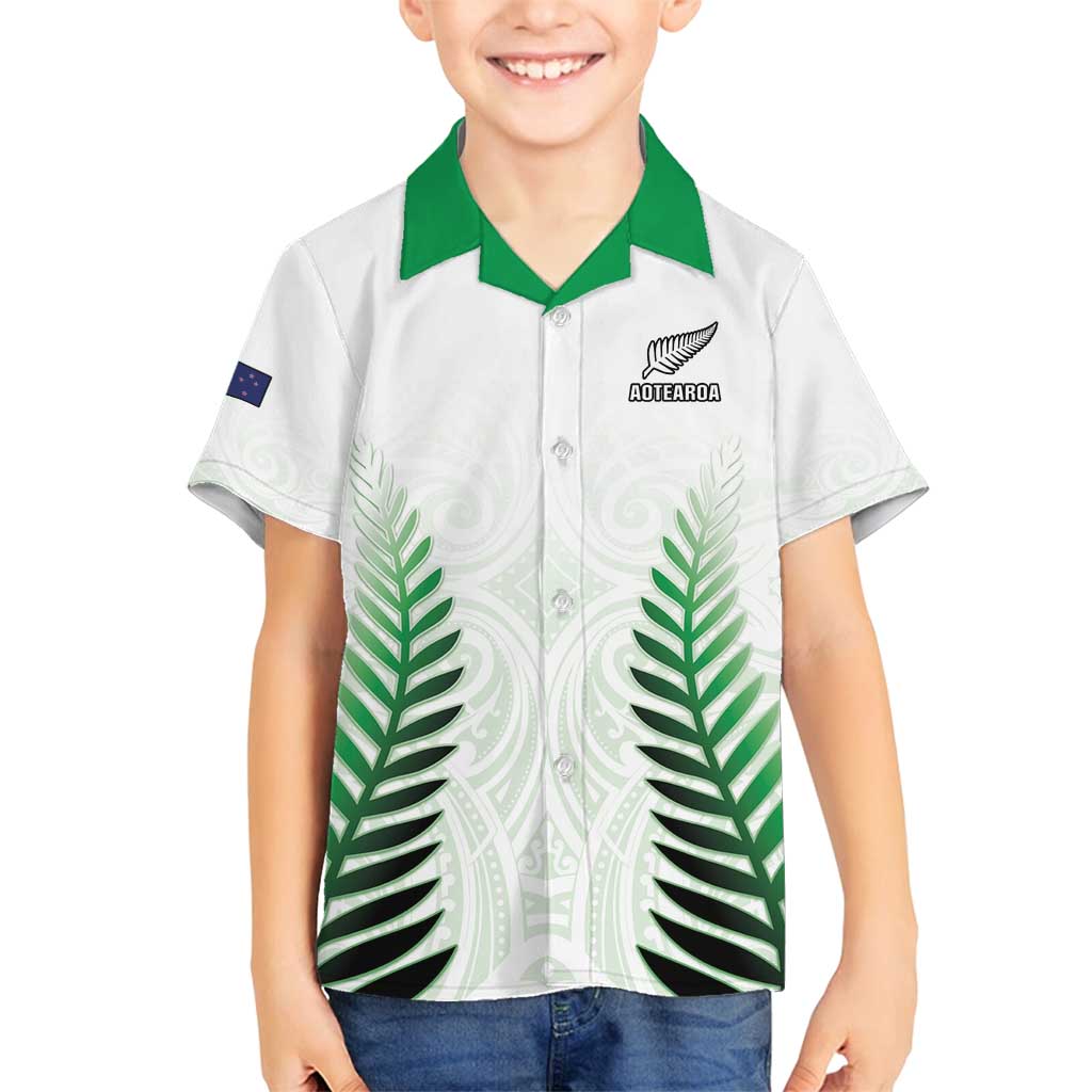 Custom New Zealand Fern Football Family Matching Puletasi and Hawaiian Shirt Simple Style