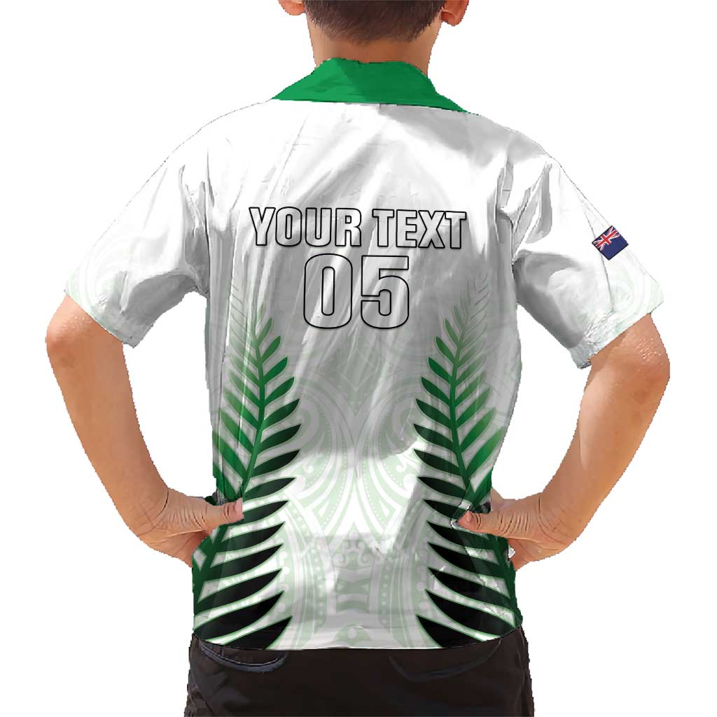 Custom New Zealand Fern Football Family Matching Short Sleeve Bodycon Dress and Hawaiian Shirt Simple Style