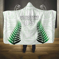 Custom New Zealand Fern Football Hooded Blanket Simple Style