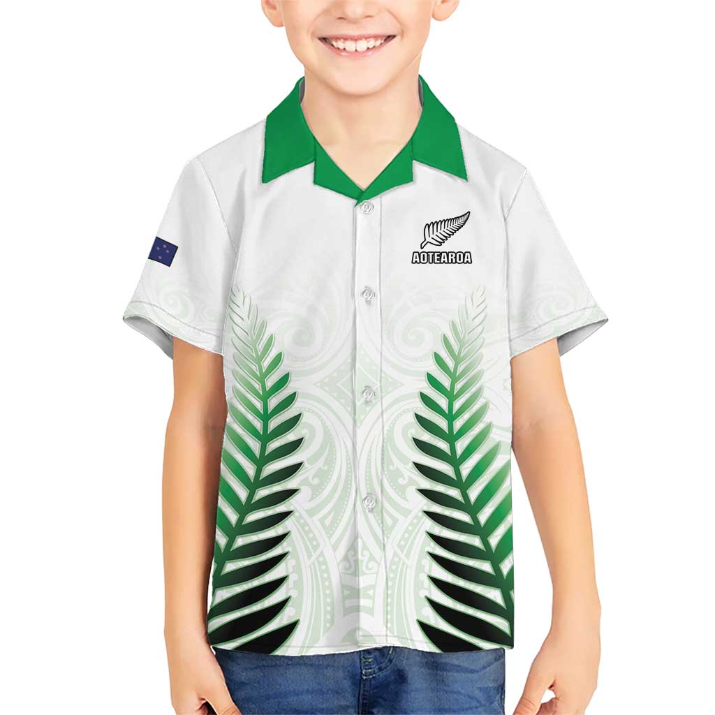 Custom New Zealand Fern Football Kid Hawaiian Shirt Simple Style