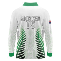 Custom New Zealand Fern Football Long Sleeve Polo Shirt Simple Style