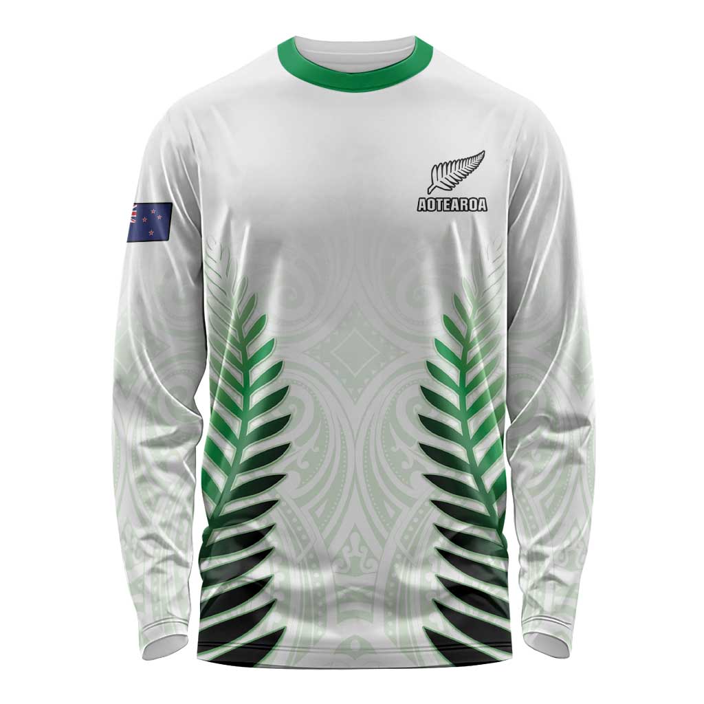 Custom New Zealand Fern Football Long Sleeve Shirt Simple Style