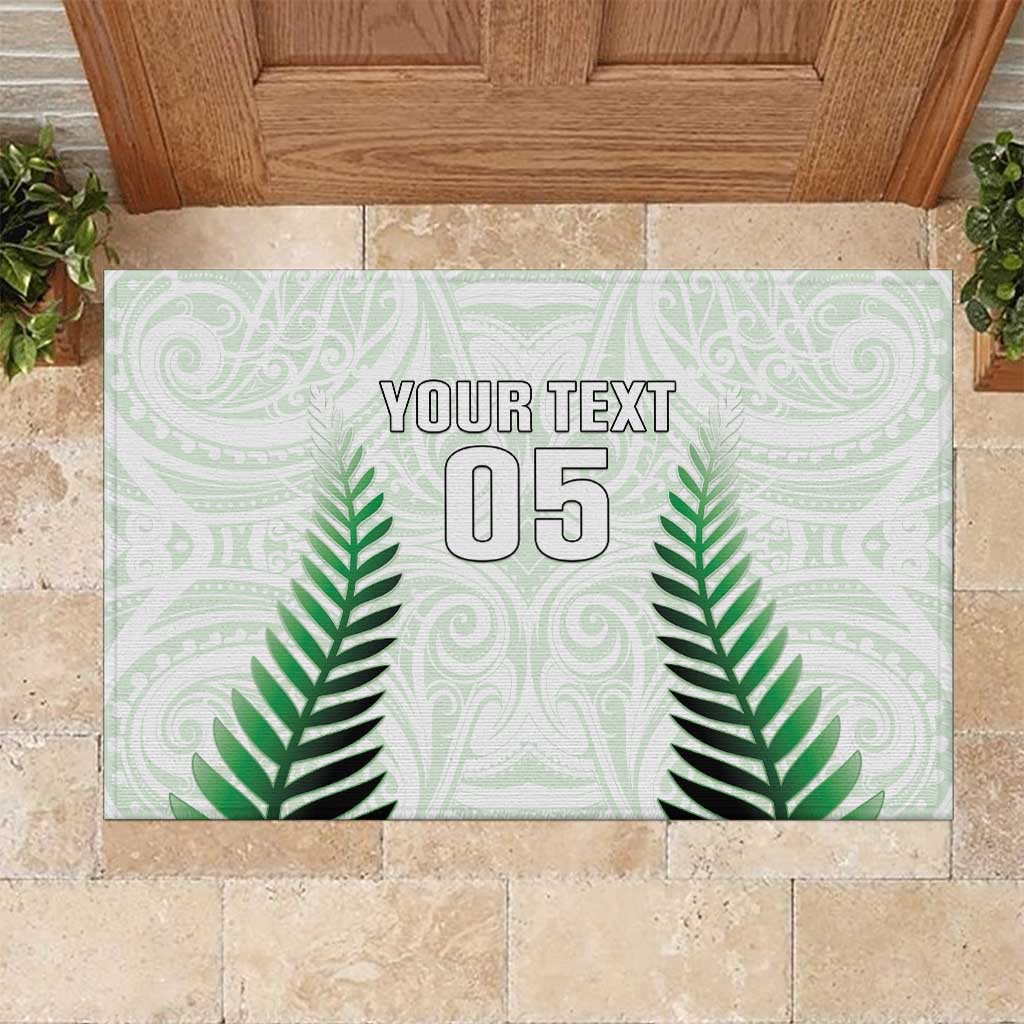 Custom New Zealand Fern Football Rubber Doormat Simple Style