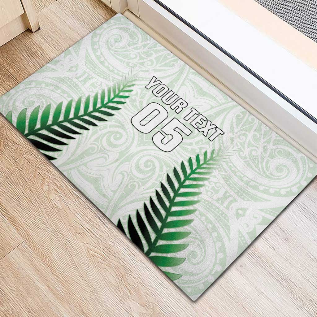 Custom New Zealand Fern Football Rubber Doormat Simple Style