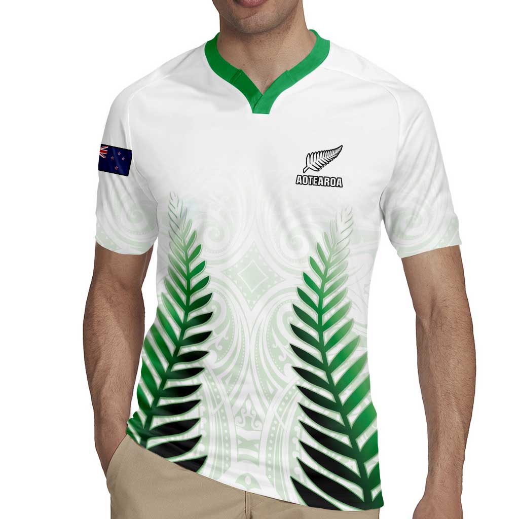 Custom New Zealand Fern Football Rugby Jersey Simple Style