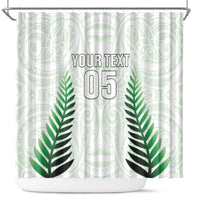 Custom New Zealand Fern Football Shower Curtain Simple Style LT05 White - Polynesian Pride