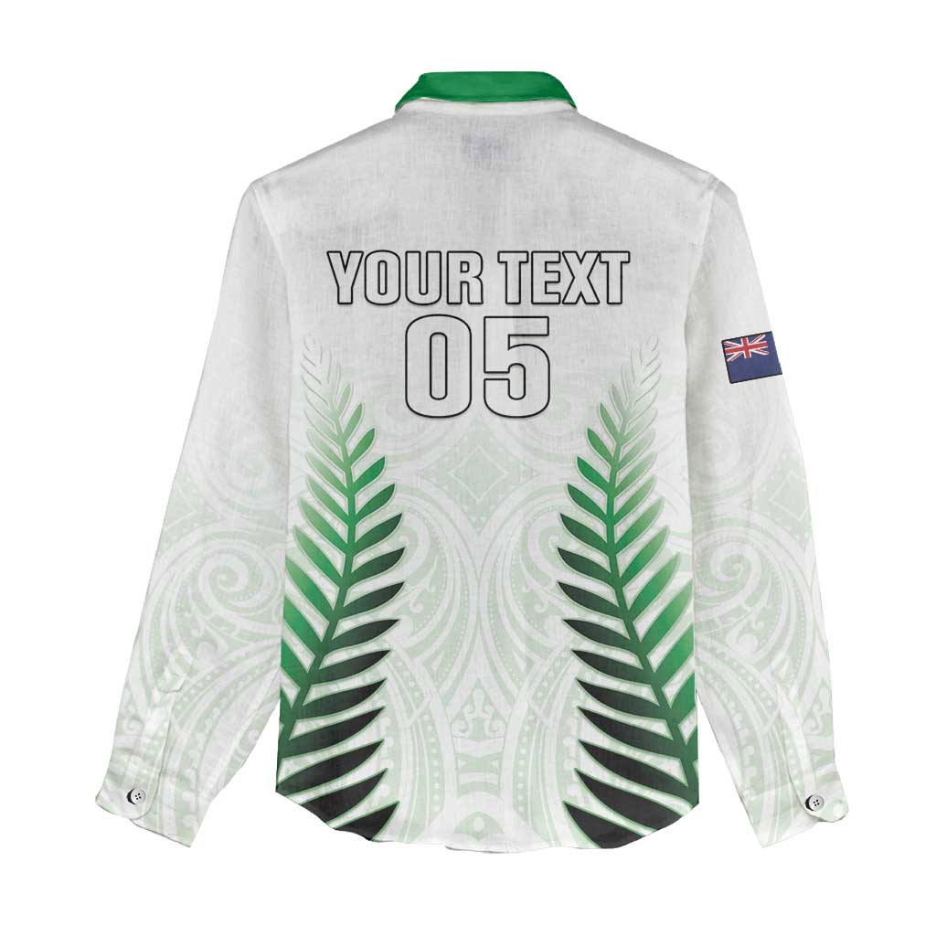 Custom New Zealand Fern Football Women Casual Shirt Simple Style