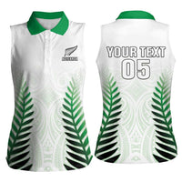 Custom New Zealand Fern Football Women Sleeveless Polo Shirt Simple Style