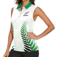 Custom New Zealand Fern Football Women Sleeveless Polo Shirt Simple Style