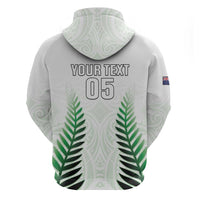 Custom New Zealand Fern Football Zip Hoodie Simple Style