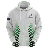 Custom New Zealand Fern Football Zip Hoodie Simple Style