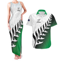Custom New Zealand Football Couples Matching Tank Maxi Dress and Hawaiian Shirt Go Aotearoa