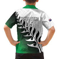 Custom New Zealand Football Family Matching Off The Shoulder Long Sleeve Dress and Hawaiian Shirt Go Aotearoa