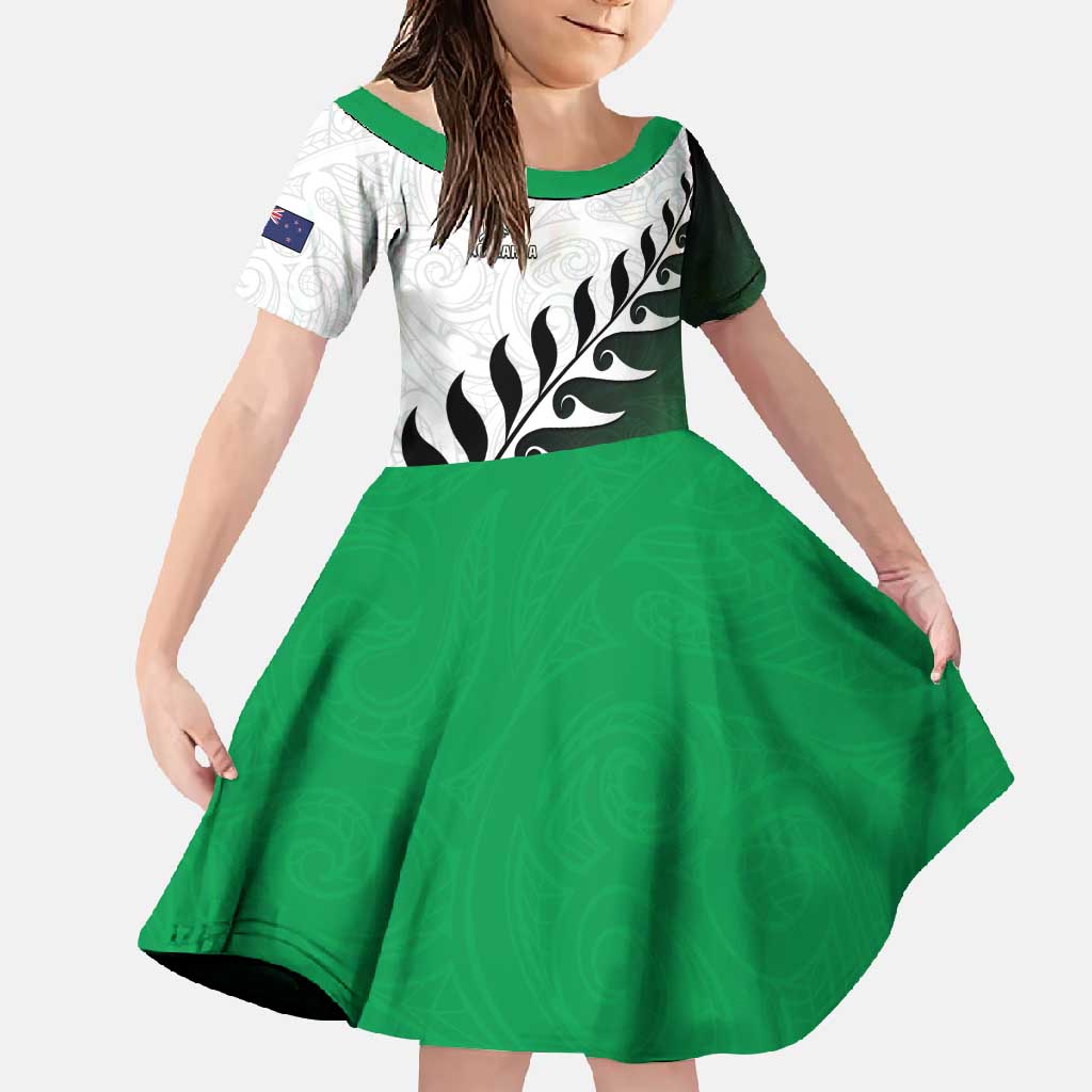 Custom New Zealand Football Family Matching Short Sleeve Bodycon Dress and Hawaiian Shirt Go Aotearoa