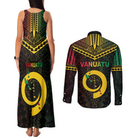 Happy Vanuatu Father Lini Day Couples Matching Tank Maxi Dress and Long Sleeve Button Shirt