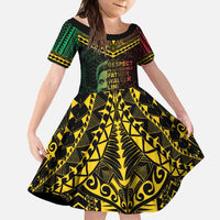 Happy Vanuatu Father Lini Day Family Matching Tank Maxi Dress and Hawaiian Shirt LT05 Daughter's Dress Black - Polynesian Pride