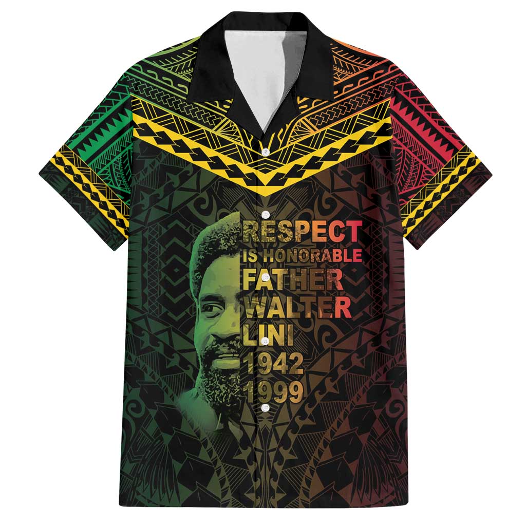 Happy Vanuatu Father Lini Day Family Matching Tank Maxi Dress and Hawaiian Shirt LT05 Dad's Shirt - Short Sleeve Black - Polynesian Pride