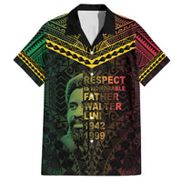 Happy Vanuatu Father Lini Day Family Matching Tank Maxi Dress and Hawaiian Shirt LT05 Dad's Shirt - Short Sleeve Black - Polynesian Pride