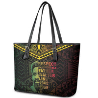 Happy Vanuatu Father Lini Day Leather Tote Bag