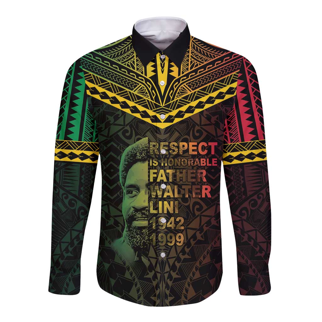Happy Vanuatu Father Lini Day Long Sleeve Button Shirt