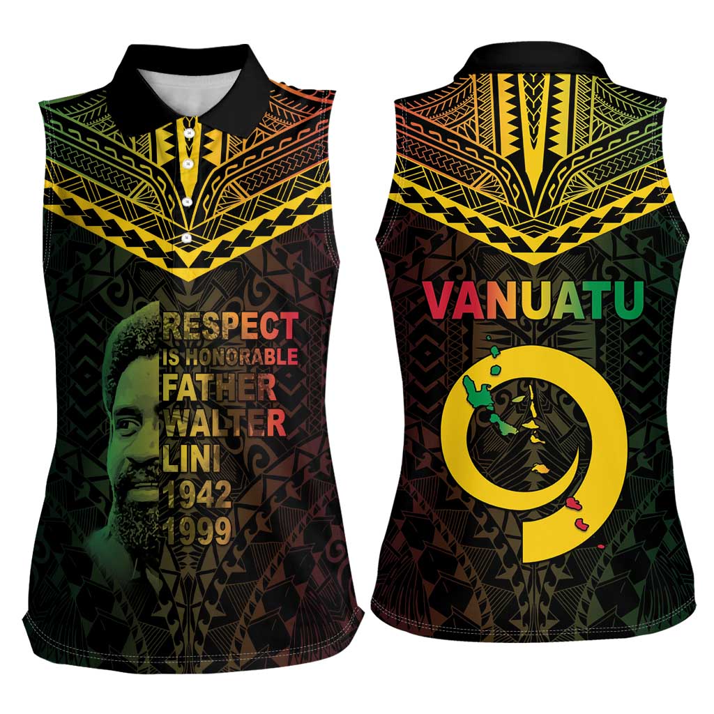 Happy Vanuatu Father Lini Day Women Sleeveless Polo Shirt