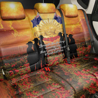 ANZAC Day Back Car Seat Cover Remembrance Tribute Soldiers And Poppy Field LT05 - Polynesian Pride
