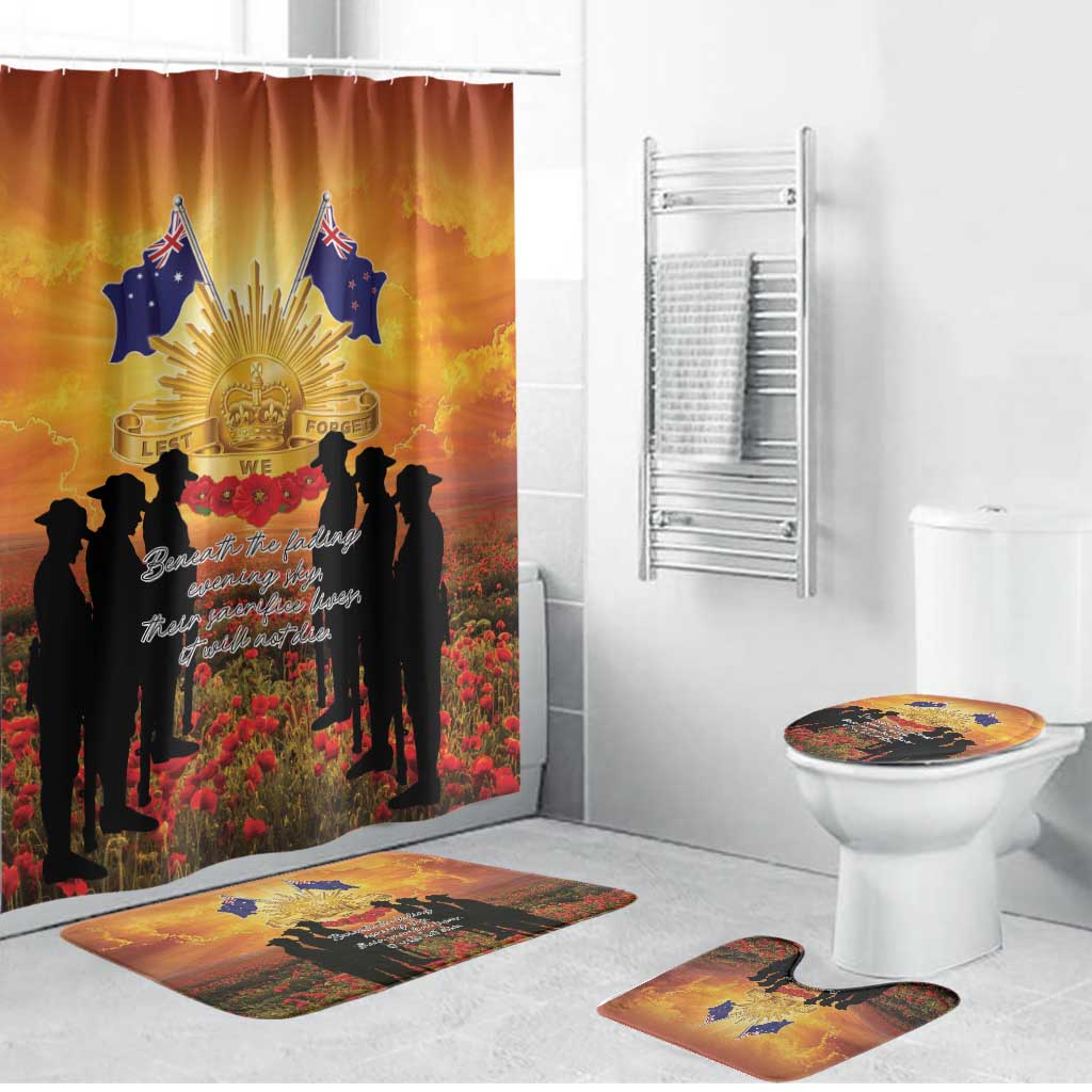 ANZAC Day Bathroom Set Remembrance Tribute Soldiers And Poppy Field