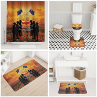 ANZAC Day Bathroom Set Remembrance Tribute Soldiers And Poppy Field