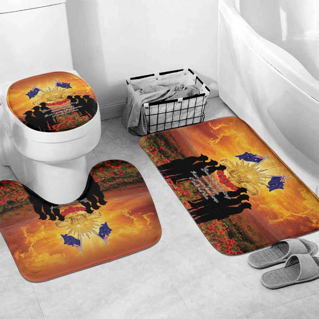 ANZAC Day Bathroom Set Remembrance Tribute Soldiers And Poppy Field
