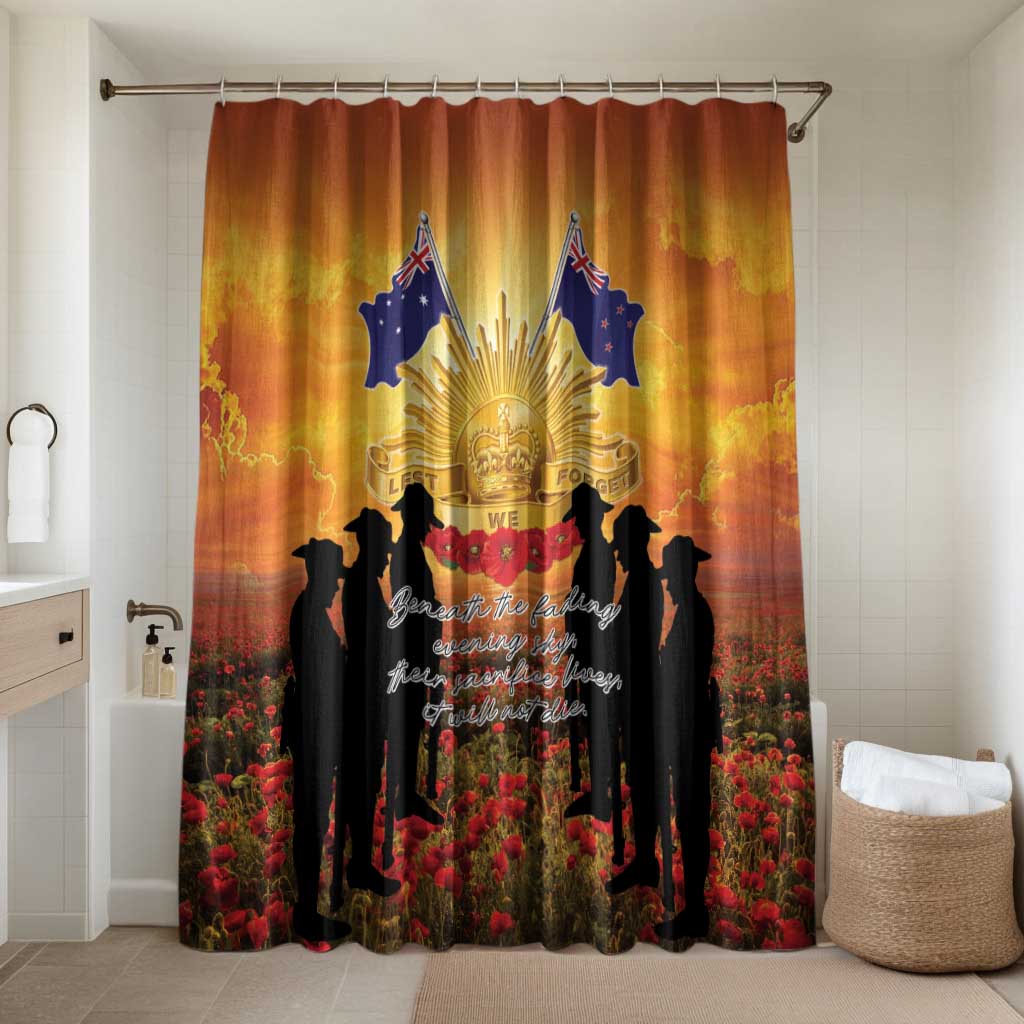 ANZAC Day Bathroom Set Remembrance Tribute Soldiers And Poppy Field