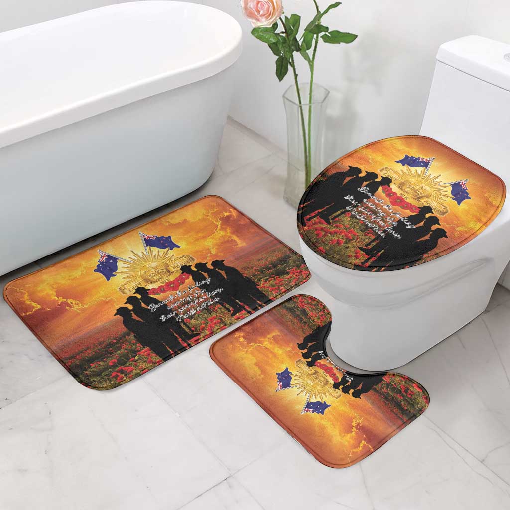 ANZAC Day Bathroom Set Remembrance Tribute Soldiers And Poppy Field