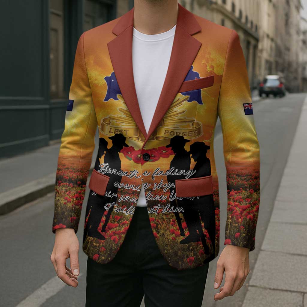 ANZAC Day Blazer Remembrance Tribute Soldiers And Poppy Field