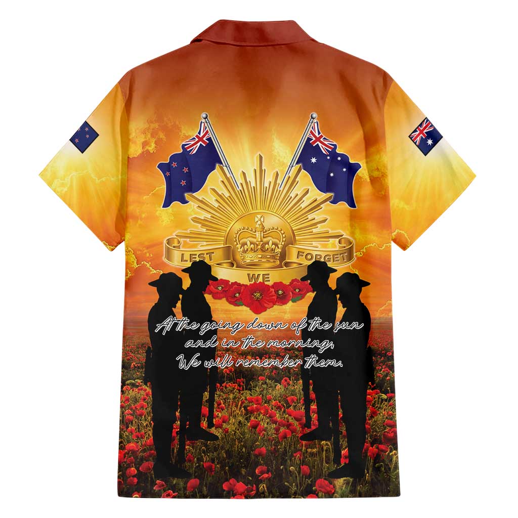 ANZAC Day Family Matching Mermaid Dress and Hawaiian Shirt Remembrance Tribute Soldiers And Poppy Field LT05 - Polynesian Pride